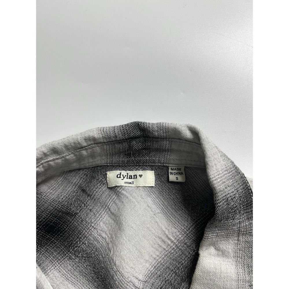 Sundance Catalog Dylan Shirt Women's Small Wool Blend Flannel Black White Plaid - Picture 3 of 8